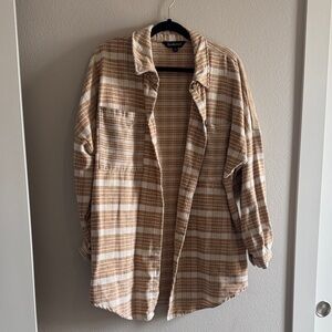 Women's Tan Plaid Shirt
